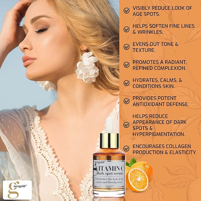 Brightening Vitamin C Face Serum Anti Aging Eye Serum | Fragrance Free Potent Vitamin C Face Moisturizer Facial Serum For Women, Acne, Dark Spot Treatment, Wrinkles, Uneven Skin Tone, 2 Fl Oz