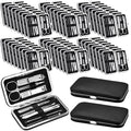Geosar 50 Set 8 in 1 Travel Manicure Kit Bulk Professional Nail Clippers Pedicure Nail Care Tools Grooming Stainless Steel Set with Portable Travel Case, Gift for Valentine Men Women(Black)