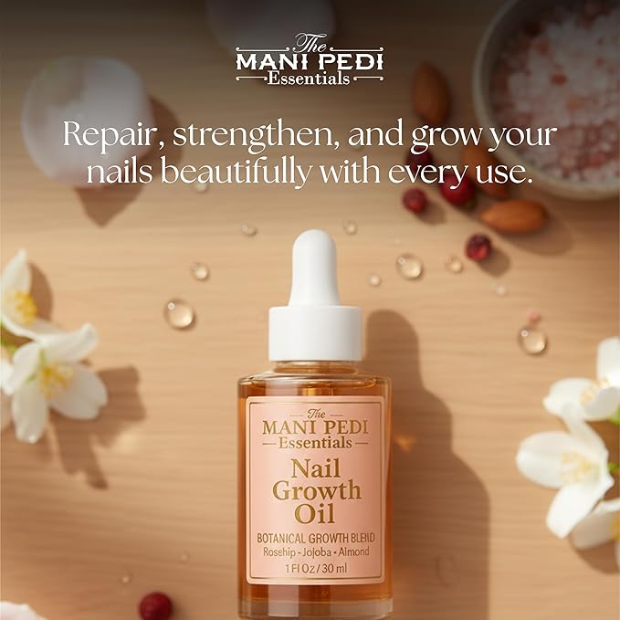 TMPE Nail Growth Oil 1 fl oz | Rosehip, Jojoba & Almond Oil Blend | Fast Nail Growth Serum for Stronger Longer Nails | Cuticle Oil Strengthener | Nourishing Nail Treatment for Brittle Damaged Nails