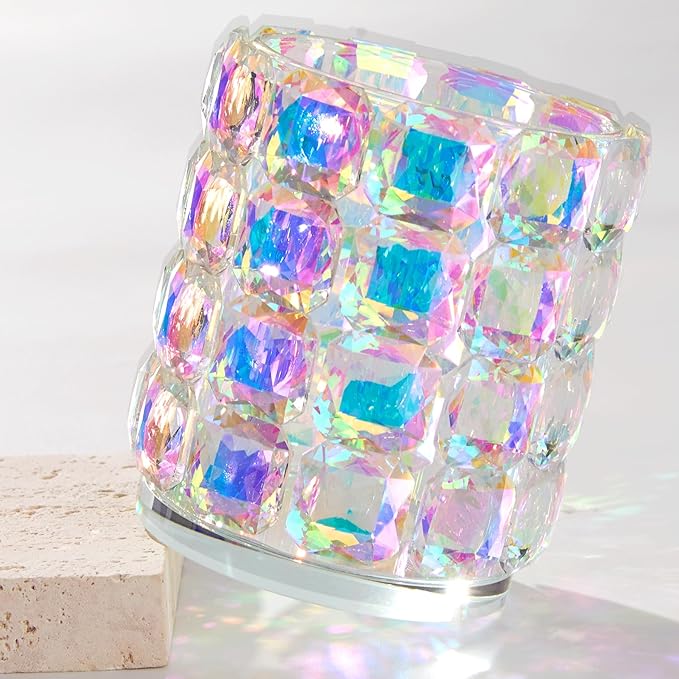 Bathroom Organizers and Storage, Crystal Qtip Holder, Makeup Brush Organizer, Bling Vanity Storage, Bathroom Essentials Accessories Decor for Cotton Balls, Swabs, Floss Picks, Hair Ties.Brushes
