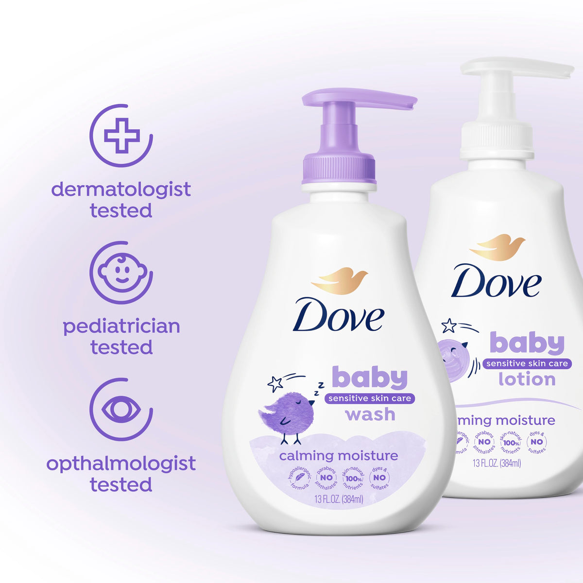 Baby Dove Sensitive Skin Care Baby Wash Calming Moisture 13 oz