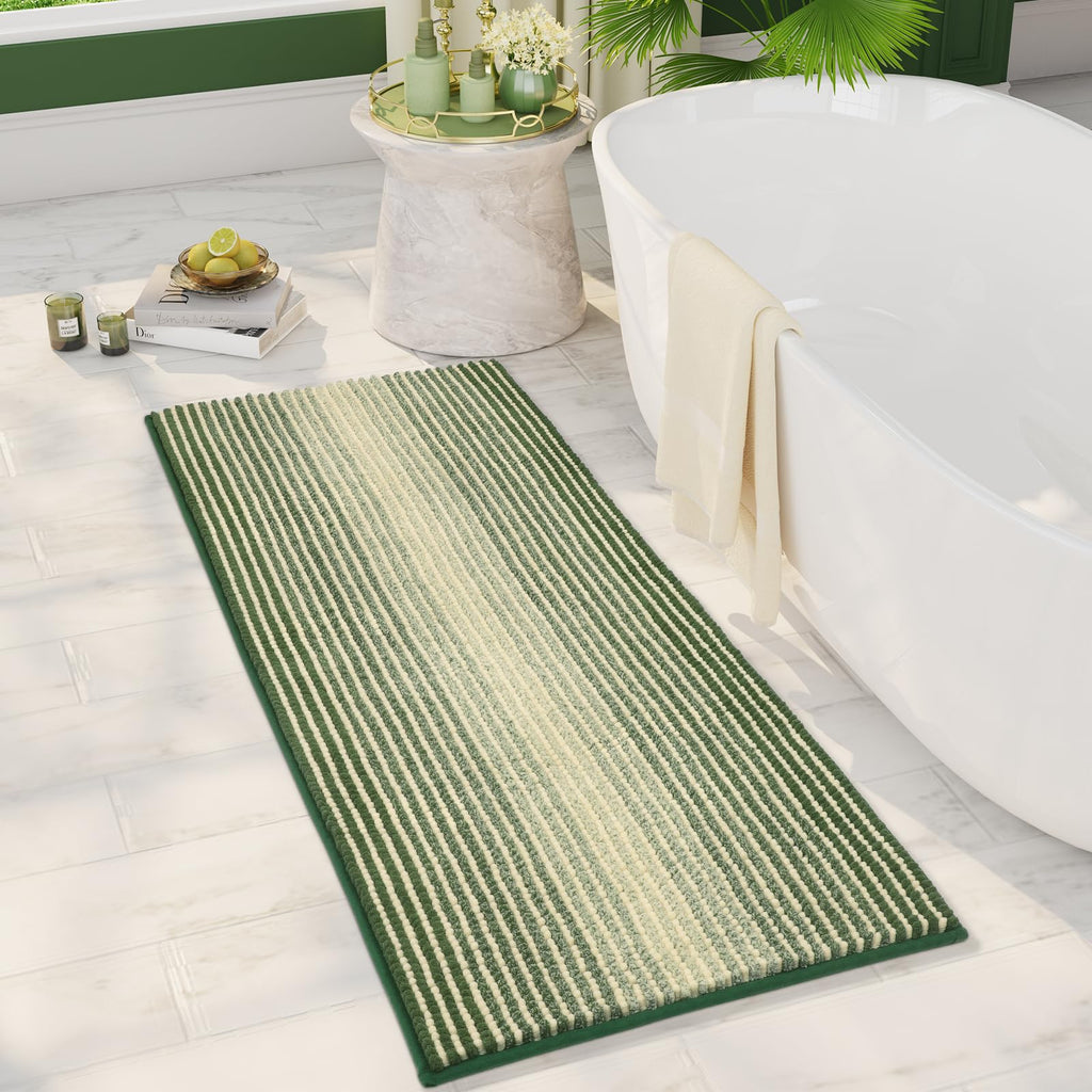 BSICPRO Bathroom Rugs and Mats Sets, 2 Piece Thick Absorbent Chenille Bath Mat Rug Set Non Slip, Soft Shaggy Bath Room Floor Mats for Bathroom — 47" x 20"