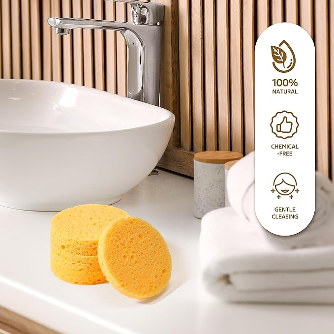 GAINWELL 100PCS Compressed Facial Sponges, Cleansing, for Personal Spa Esthetician Use