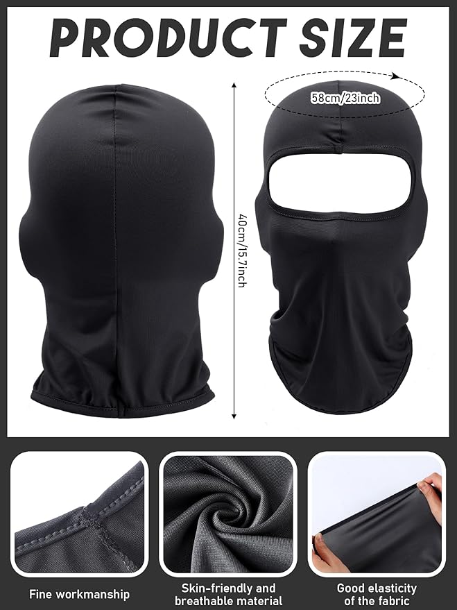 SATINIOR 9 Pack Ski Mask for Men Balaclava Full Face Shiesty Mask Breathable Summer Windproof Hood for Motorcycle Snowboard