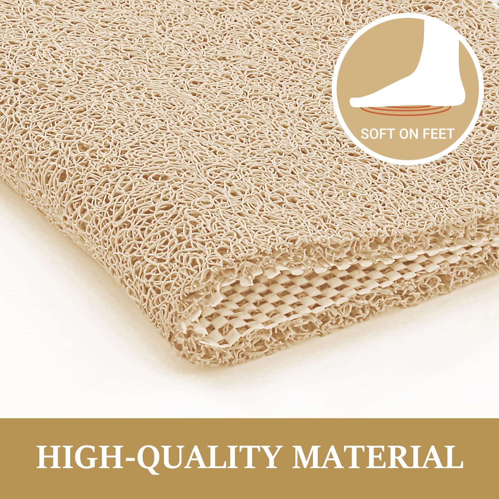 LuxStep Shower Mat Bathtub Mat,Non-Slip Bath Mat with Drain, Quick Drying