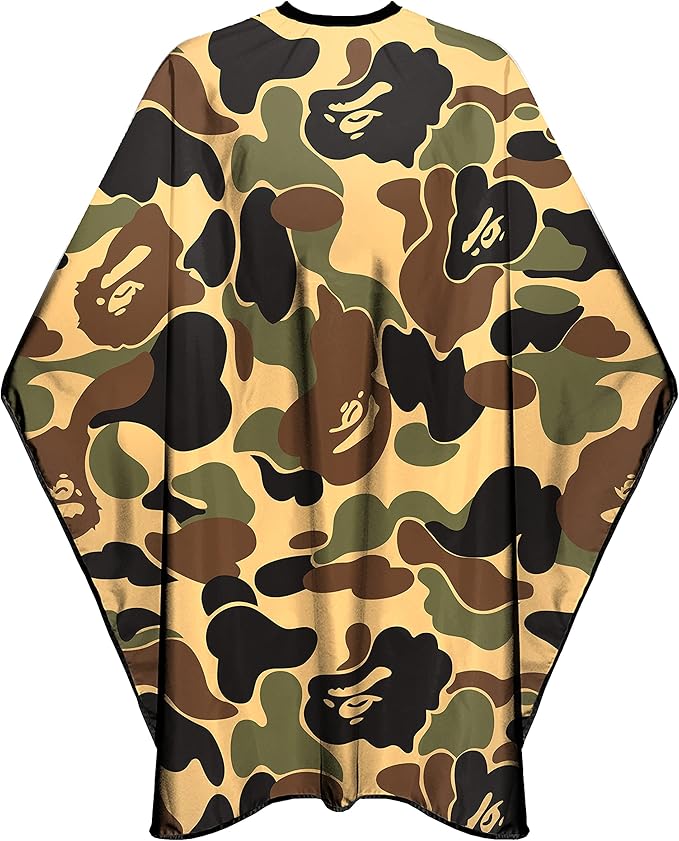 Barber Cape for Men Professional Hair Cutting Salon Capes with Snap Closures Waterproof Large Hairdressing Styling Gown for Barber- 63”× 56” (New Camouflage B)