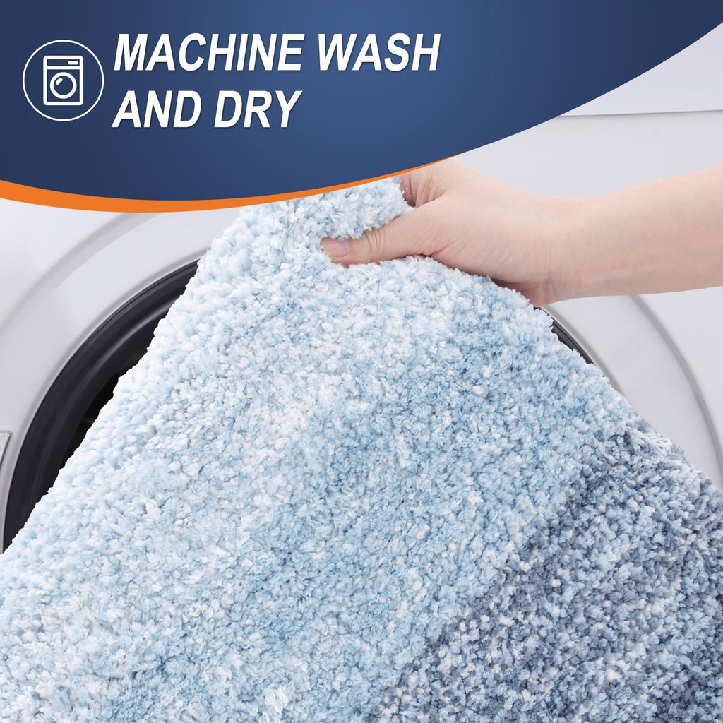OLANLY Microfiber Bathroom Rugs Sets 3 Piece, 47"x20"+24"x16"+24"x20"