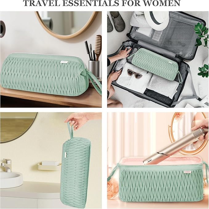 Leudes Dy son Travel Case for Shark Hair Dryer Airstraight Flex Style Hair Attachment Tool Organizer Accessories Air Wrap Flat Curling Iron Carrying Case (Sage Green)