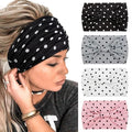 Huachi 4 Packs Polka Dot Headbands for Women Wide Knotted Non Slip Fashion Vingate 1950s Head Bands for Women’s Hair Large African Bandana Hairbands Yoga Running Sports Workout Thick Turban