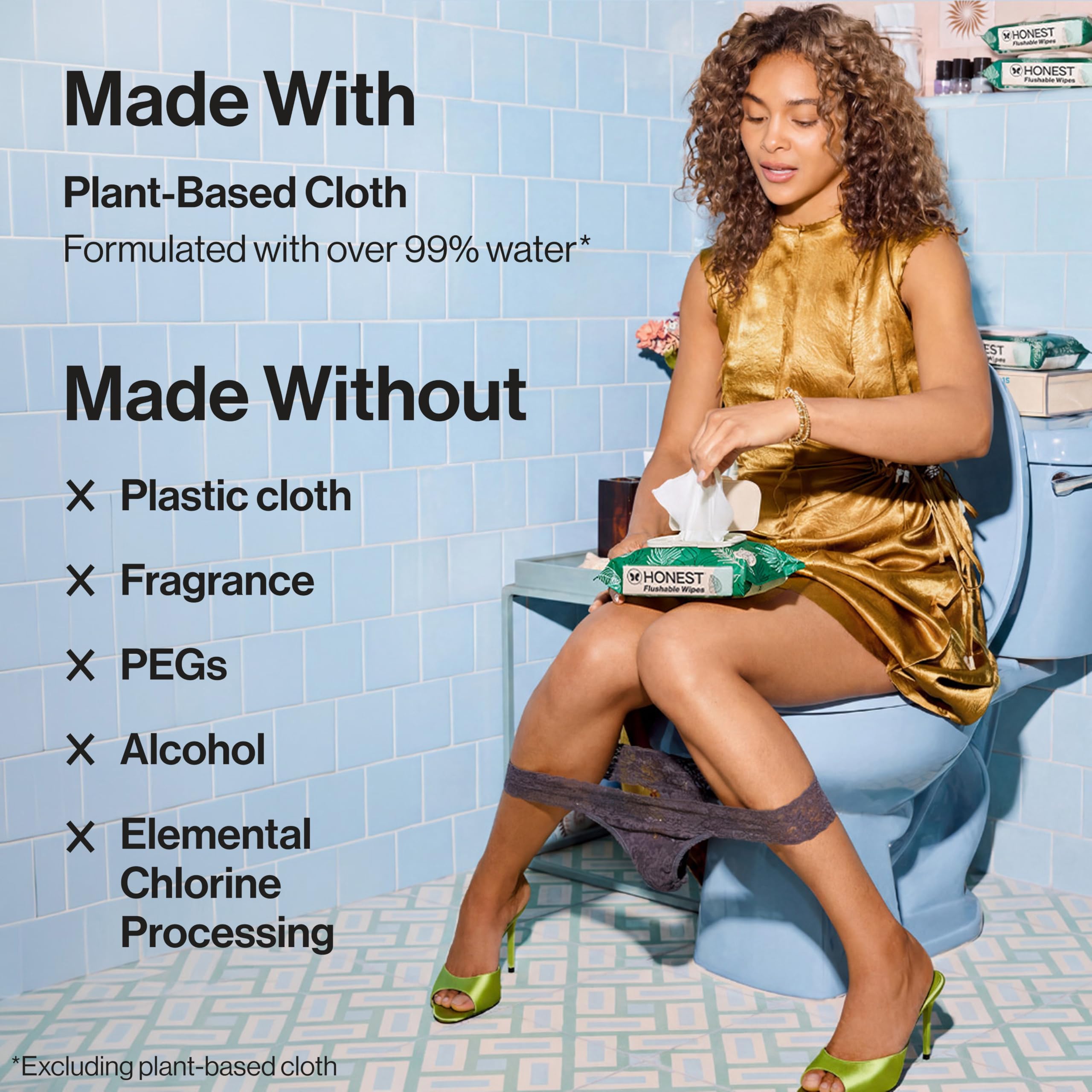 The Honest Company Flushable Wipes, Hypoallergenic, Tropical Leaves, 336ct