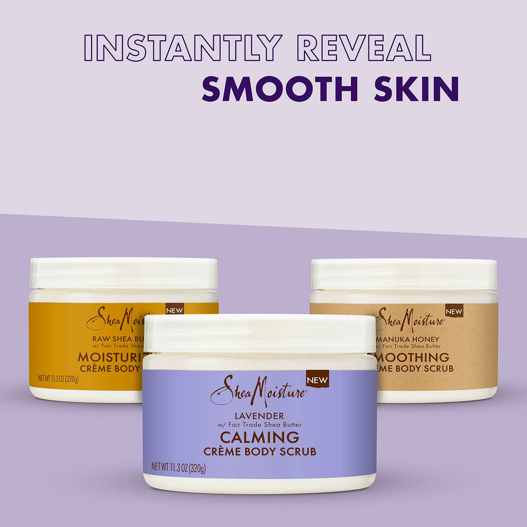 SheaMoisture Creme Body Scrub Lavender Calming Skin Care with Fair Trade Shea Butter 11.3 oz