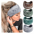 Boho Headbands For Women Fashion Stretch Wide Hair Bands Knoted Turban Head Bands Yoga Running Sweatband Elastic Headband Stylish Wrap Headbands Hair Accessories for Teen Girls 4 Pack