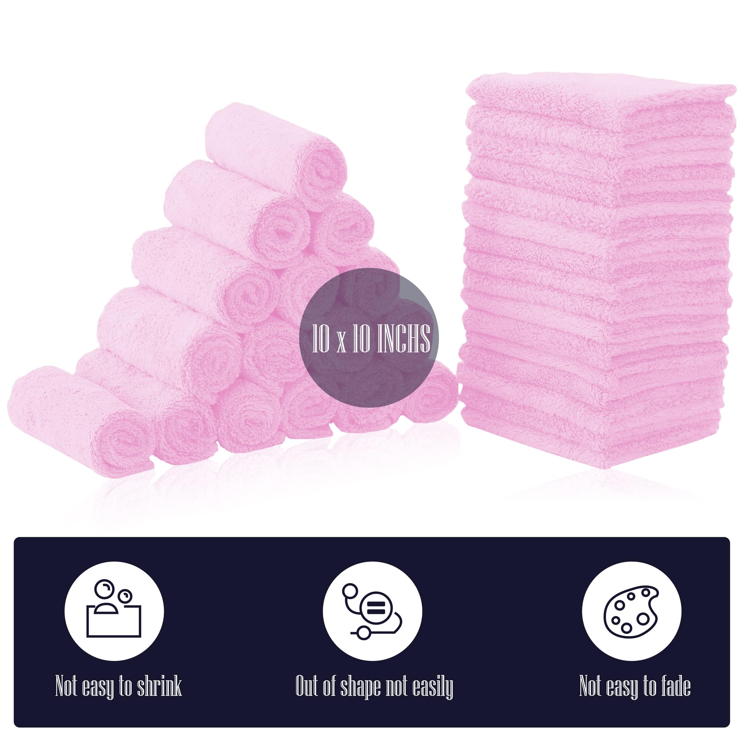 32 Pack Baby Washcloths - 10x10 Inch, Microfiber Baby Towel - Absorbent and Soft Baby Wash Clothes for Newborns, Infants and Toddlers - Quick Dry Baby Boys and Girls face Towel - Frozen Berry