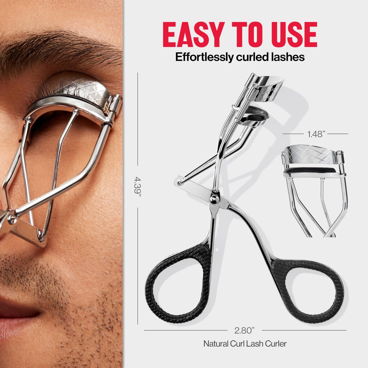 Revlon Lash Curler for Natural Curl, Silver, 1 Count