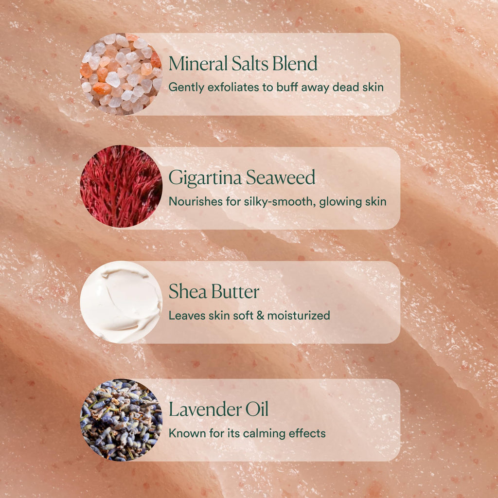 OSEA Salts of the Earth Body Scrub 12 oz - Pink Himalayan Salt Scrub - Gentle Body Exfoliation Skincare - Ideal Spa Gift for Pampering - Clean Beauty & Vegan Body Care