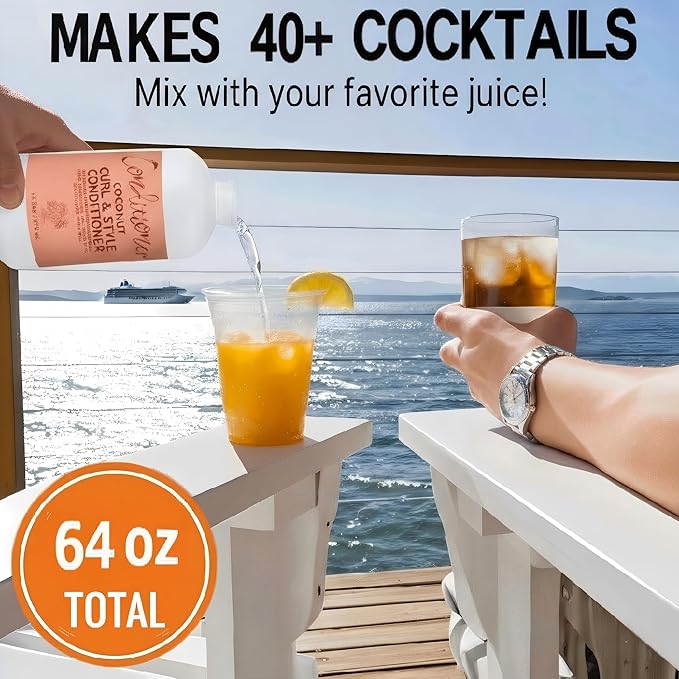 SpareCruise Empty Shampoo Bottles: 64oz in Total Leak-Proof - Fill The Bottles&Pack Them In Checked Luggage With Confidence- Reusable Funnels - for Ships, Travel, Beach, Events