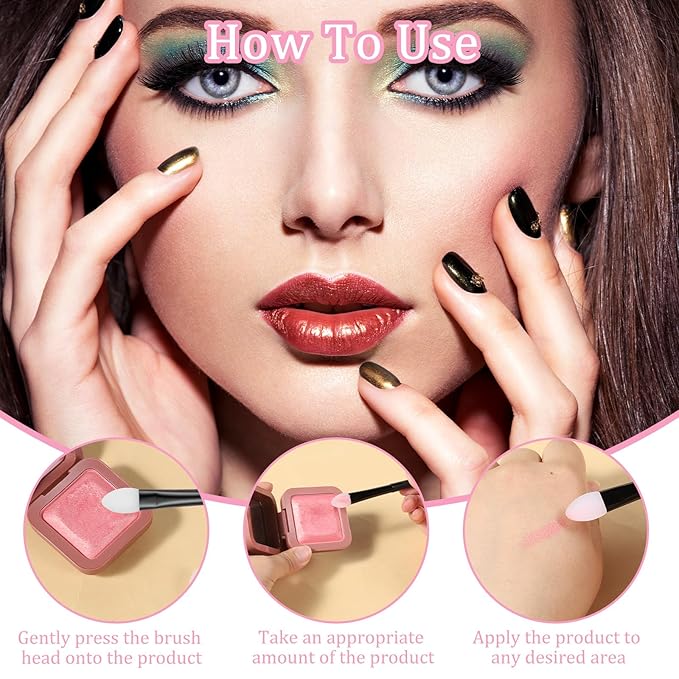 Molain 6 Pcs Silicone Eyeshadow Brush, Makeup Applicator Lip Mask Makeup Brushes Silica gel Makeup Eyebrow Lipstick Brushes Lip Mask Makeup Brushes for Liquid Eye Shadow Applying Cream
