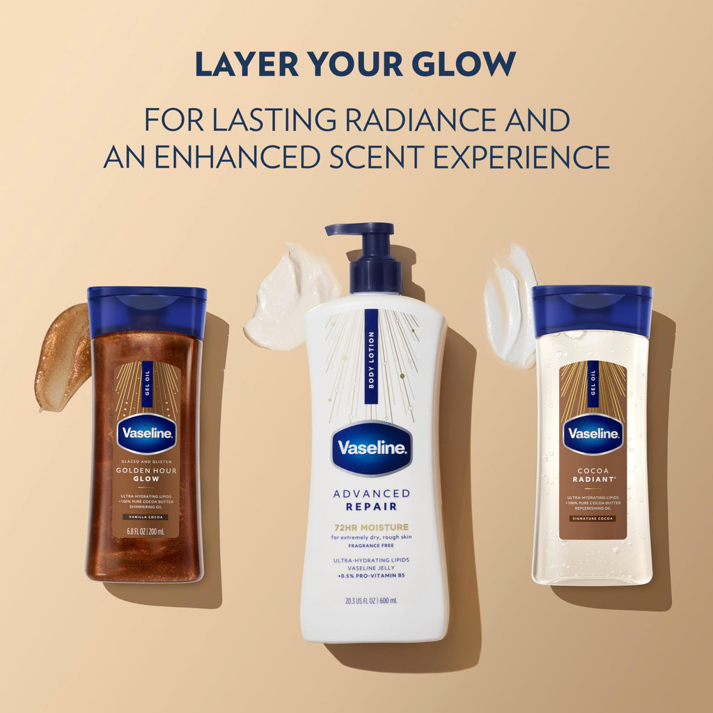 Vaseline Advanced Repair Body Lotion for Dry Skin, Unscented 20.3oz 3ct