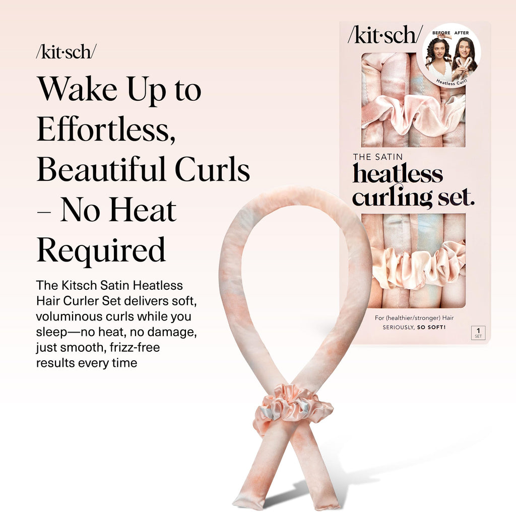 Kitsch Satin Heatless Curls Overnight Set - Sunset Tie Dye