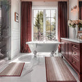 Bathroom Rugs and Mats Sets, 2 Piece Thick Absorbent Chenille Bath Mat Rug Set Non Slip, Soft Shaggy Bath Room Floor Mats for Bathroom, Machine Washable (Burgundy Red, 20" x 47" Plus 20" x 32")