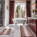 Bathroom Rugs and Mats Sets, 2 Piece Thick Absorbent Chenille Bath Mat Rug Set Non Slip, Soft Shaggy Bath Room Floor Mats for Bathroom, Machine Washable (Burgundy Red, 20" x 47" Plus 20" x 32")