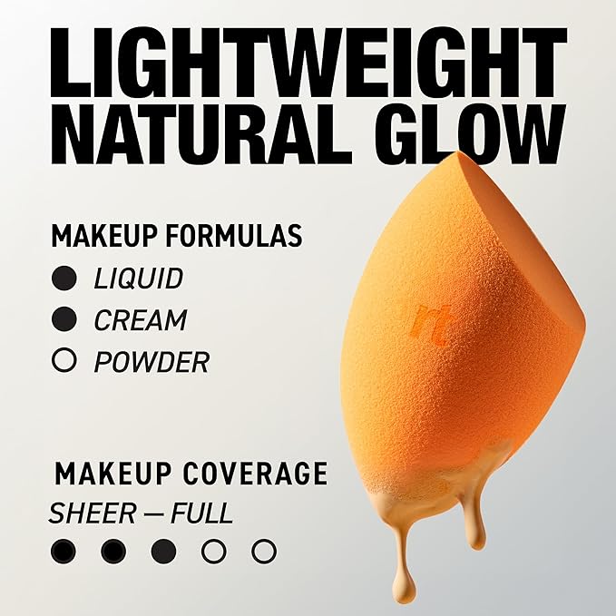 Real Techniques Miracle Complexion Sponge, For Applying Liquid & Cream Foundation, Skin Tint & Concealer, Makeup Blending Sponge, Natural Finish, Latex-Free & Cruelty-Free