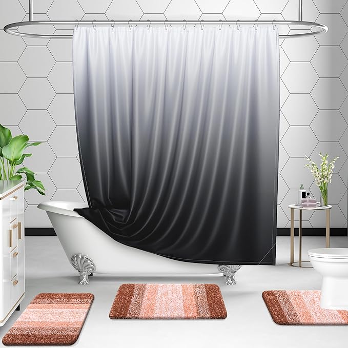 OLANLY Microfiber Bathroom Rugs Sets 3 Piece, 47"x20"+24"x16"+24"x20"