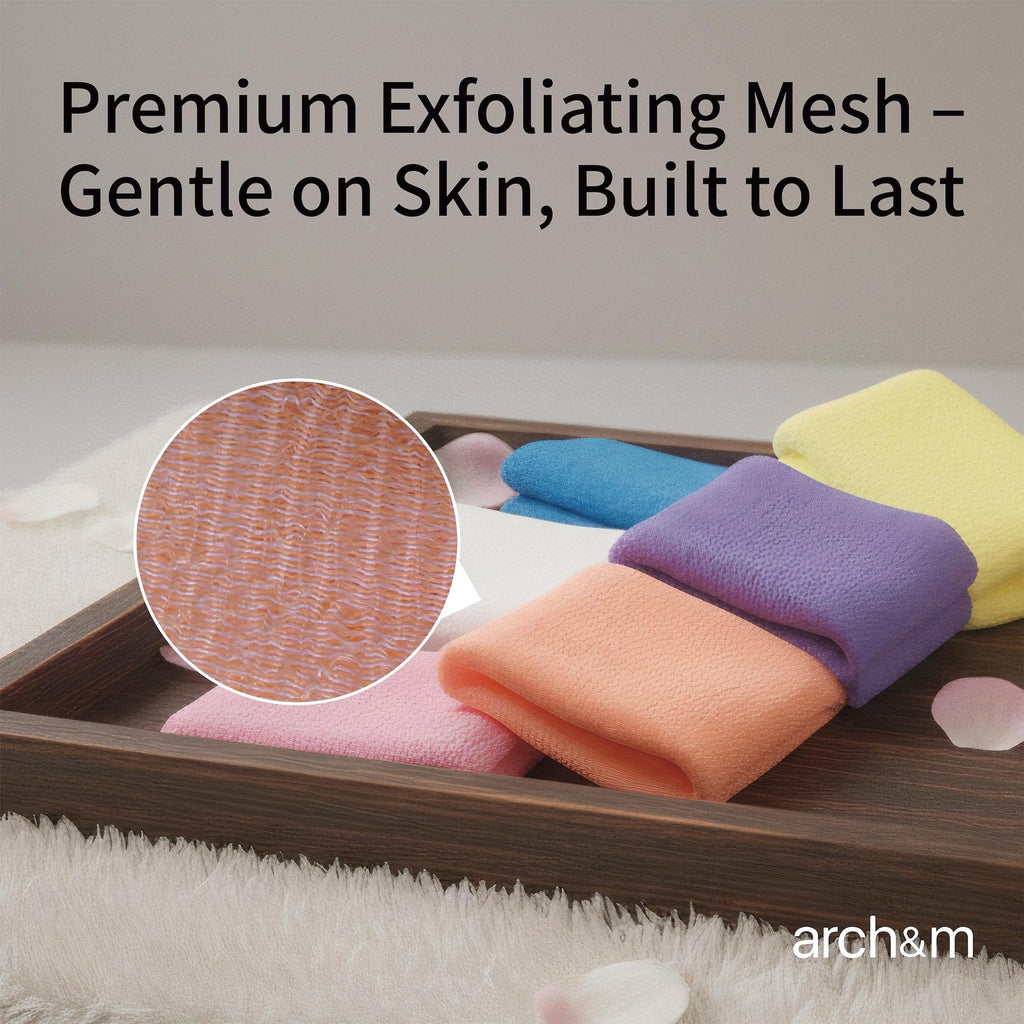 ARCH&M Back Scrubber & Exfoliating Washcloth, 3 Pack