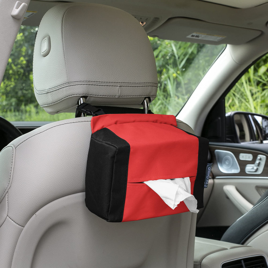 FH Group E-Z Travel Napkin Tissue Dispenser Holder fits Most Cars, SUVs, Trucks, and Vans Red