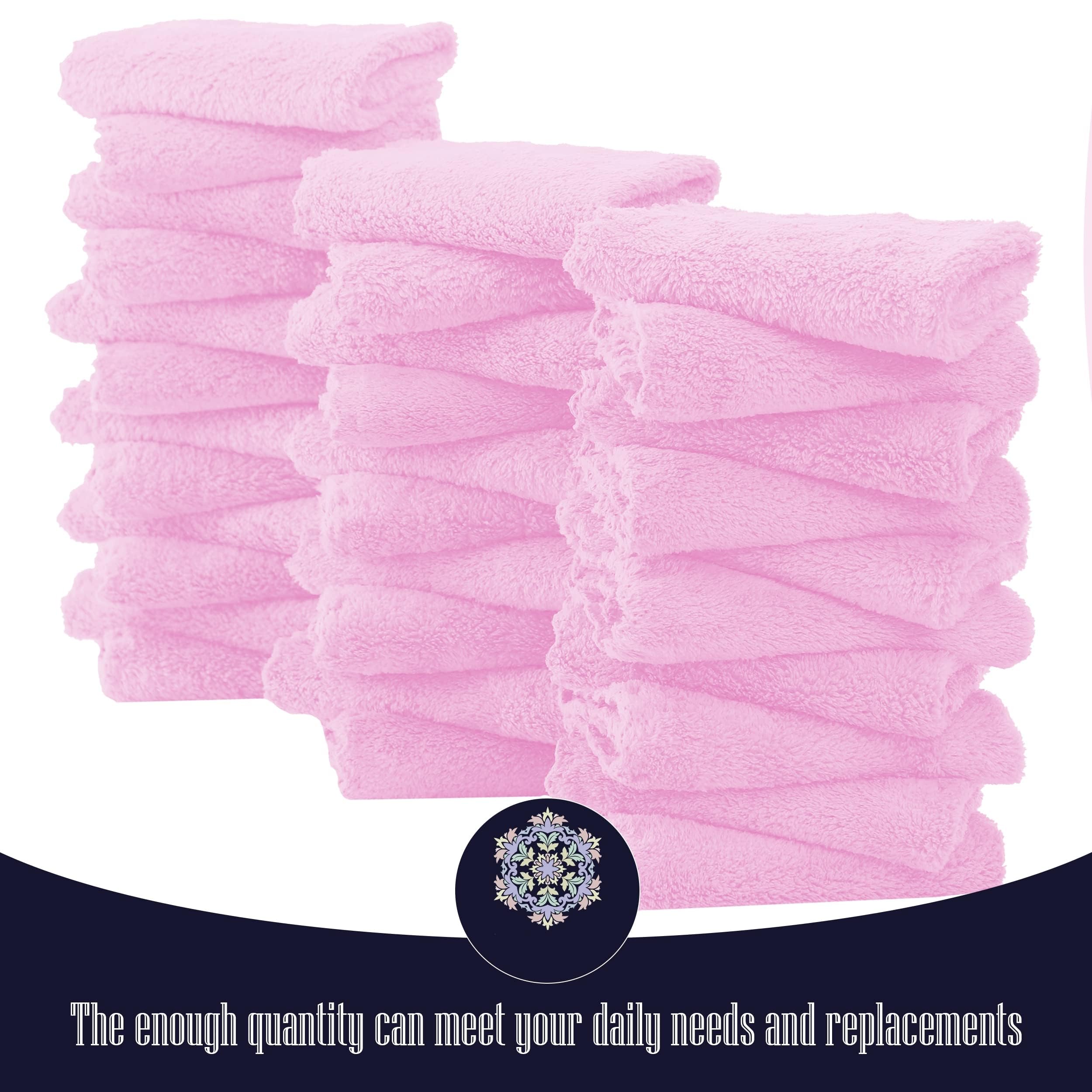 32 Pack Baby Washcloths - 10x10 Inch, Microfiber Baby Towel - Absorbent and Soft Baby Wash Clothes for Newborns, Infants and Toddlers - Quick Dry Baby Boys and Girls face Towel - Frozen Berry