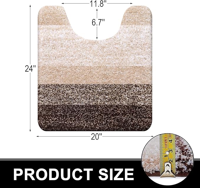 OLANLY Microfiber Bathroom Rugs Sets 3 Piece, 47"x20"+24"x16"+24"x20"