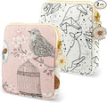 Amabro Sanitary Napkin Storage Bag, 2PCS Period Bags Cute Sanitary Pad Storage Pouch Tampon Pantyliners Menstrual Purse Daisy Zipper for Women Teen Girls School Travel Feminine Product(Bird)