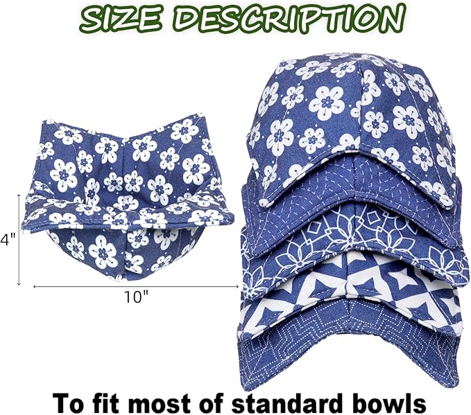 ROGITU Cotton Microwavable Bowl Cozy, Microwave-Safe Hot Bowl Holders, Soup bowl Cozy Hot Pads (Blue Series)