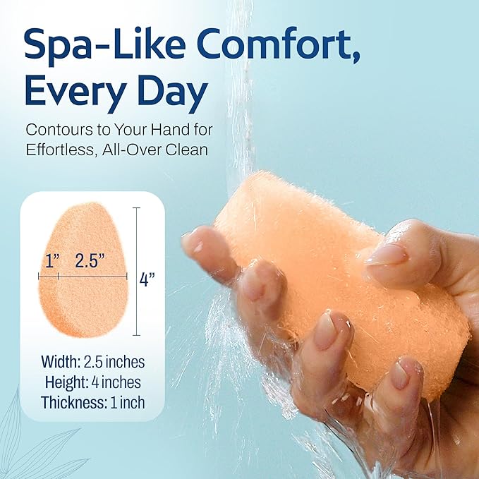 HartFelt 8ct Tear Drop Face Scrubber for Women | Reusable Facial Sponges for Daily Cleansing | Facial Exfoliating Pads for Removing Dead Skin, Dirt & Makeup | Made in USA | Gentle - Peach