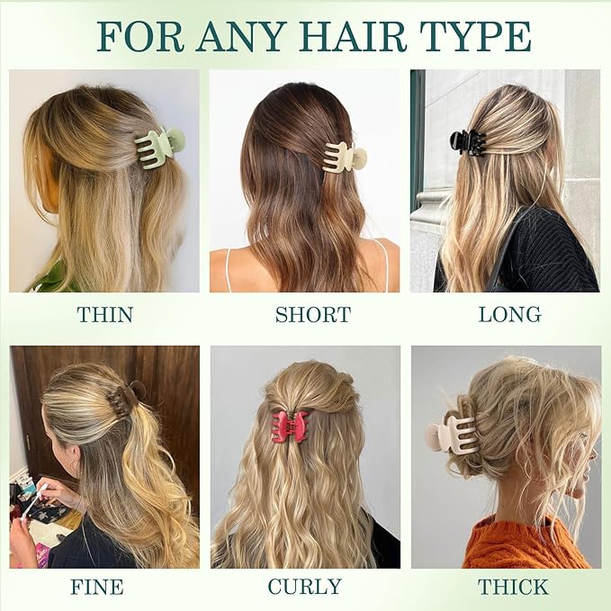 Sisiaipu 12Pcs Hair Clips for Women 1.8 Inch Small Claw Clips for Thin Hair Medium Hair Claw Clips for Thick Hair Accessories for Women Girls (Gloss Colorful)