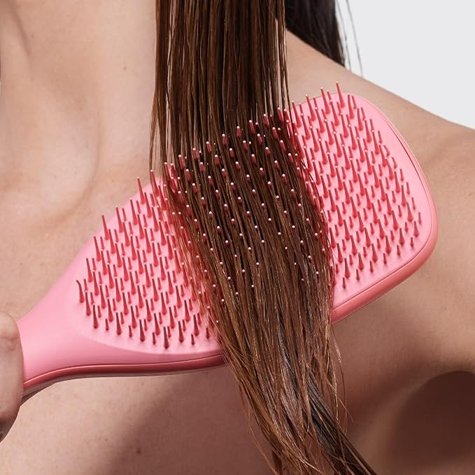 Tangle Teezer Large Ultimate Detangler Brush, Straight to Wavy, Salmon Pink