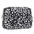 Narwey Small Cheetah Makeup Bag for Purse Mini Cosmetic Bag Travel Makeup Pouch Zipper Pouch Cute Make up Bags with Compartments for Women Girls (Black Leopard, Small)