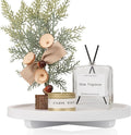 Round Decorative Tray Farmhouse Kitchen Decor Soap Dish, 11" White