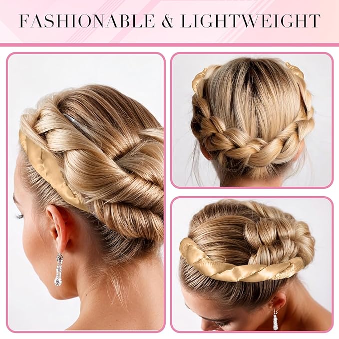 AOZUO Heatless Curling Rod Headband, Heatless Hair Curler Overnight for Long Short Hairs No Heat Overnight Curls with Thin Curlers to Sleep In for Long Hairs (Gold)