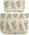 RIKMOXR 2 Pcs Makeup Bags, Large Cosmetic Bag Travel Toiletry Bag Organizer for Women, Embroidery Craft, Floral Makeup Bag Small Cosmetic Pouch Purse with Zipper Gifts for Girls Teen