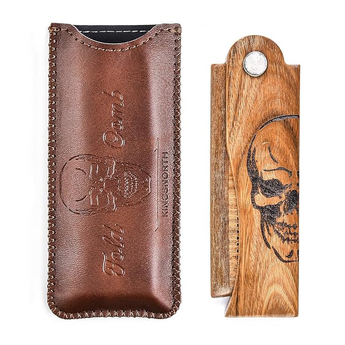 Menesia Folding Wooden Beard Comb for Men