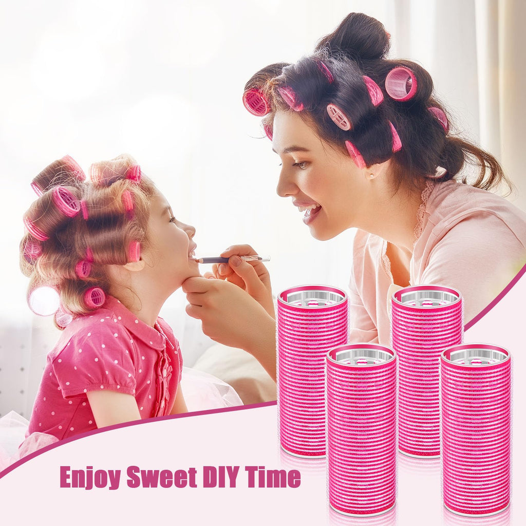 WILLBOND 4 Pcs Aluminum Thermal Hair Rollers for Women, 4.7 X 2 Inch