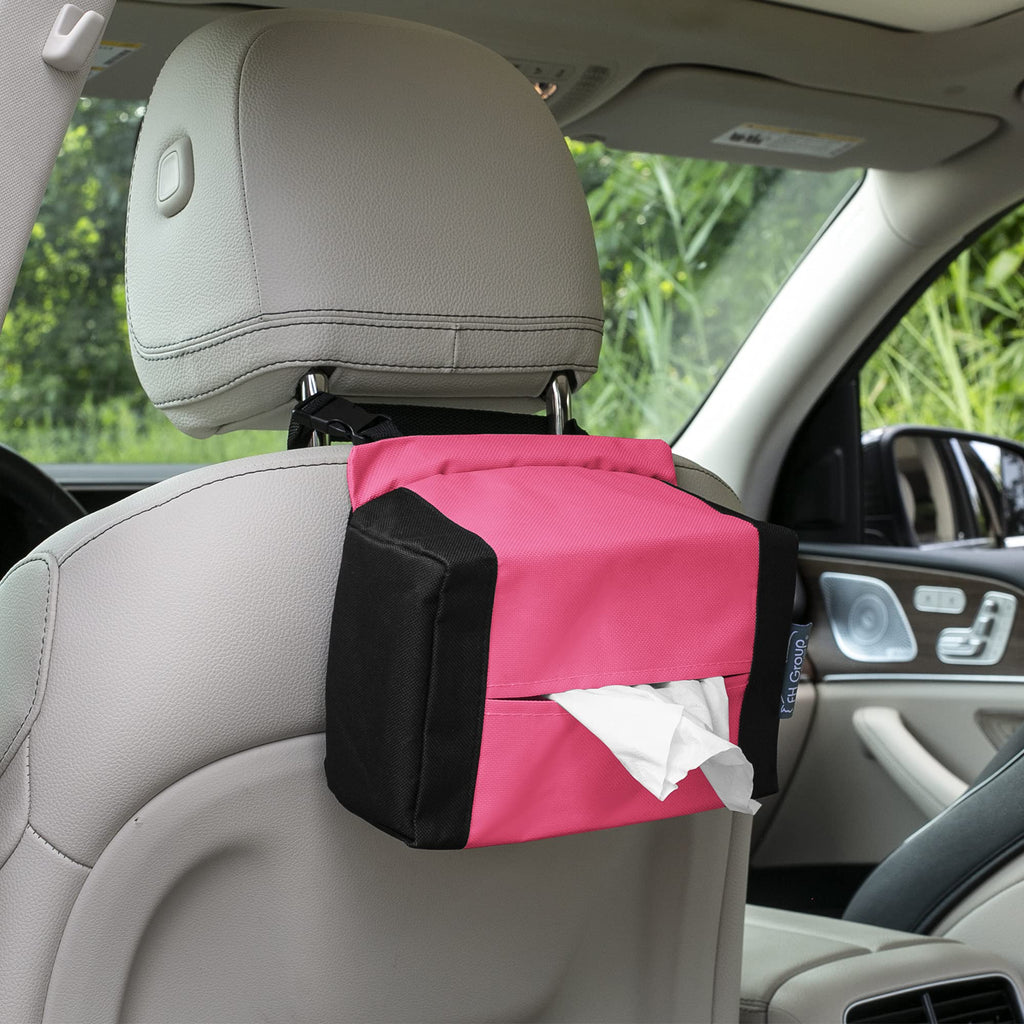 FH Group E-Z Travel Napkin Tissue Dispenser Holder fits Most Cars, SUVs, Trucks, and Vans Pink