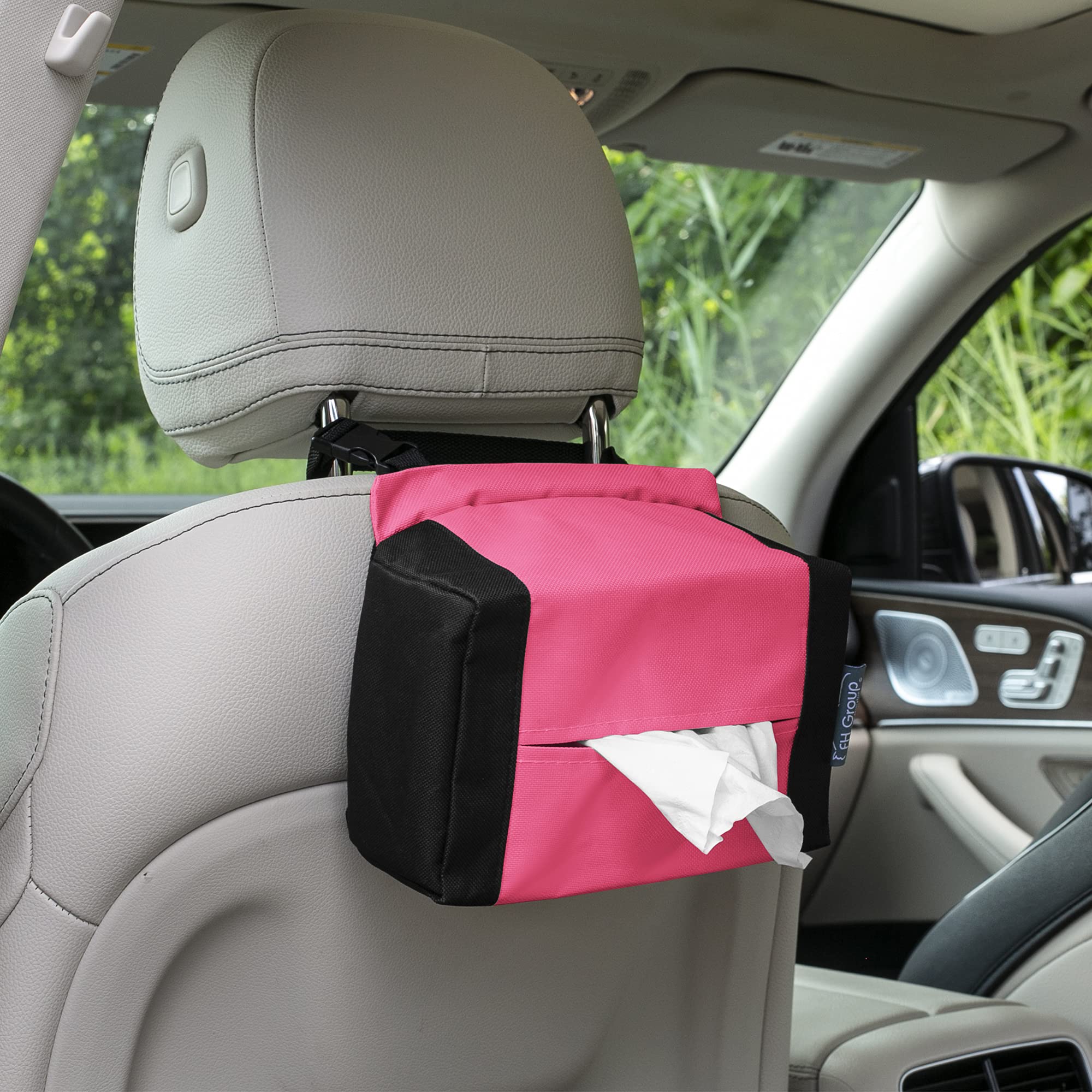 FH Group E-Z Travel Napkin Tissue Dispenser Holder fits Most Cars, SUVs, Trucks, and Vans Pink