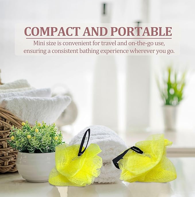 Loofah Lord 30 Mini Full Bodied Quality Bath or Shower Sponge Loofahs Pouf Mesh Assorted Colors Wholesale Bulk Lot