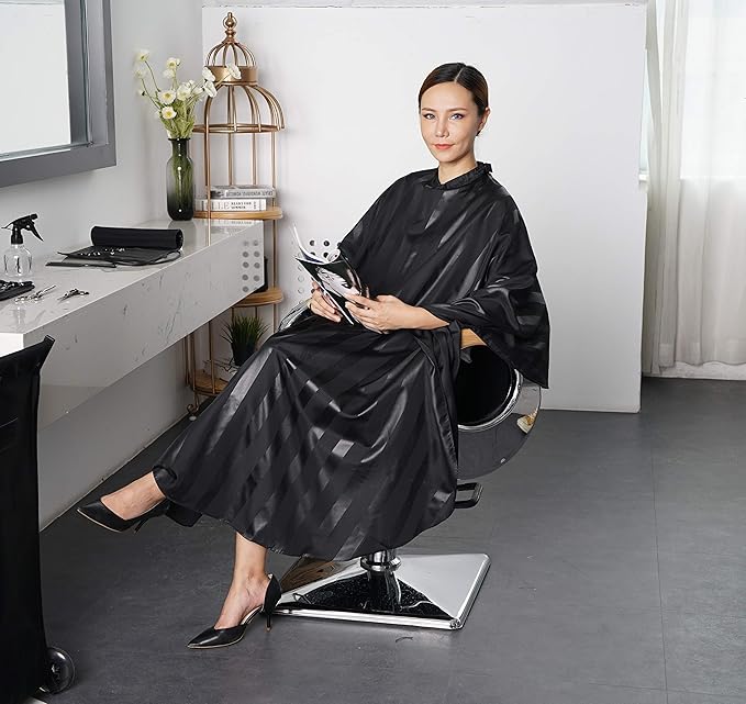 SMARTHAIR Professional Salon Cape, Polyester, Black, 54'x62', Barber Hair Cut Cape