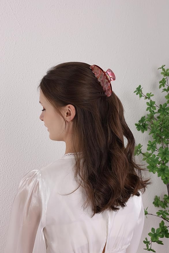 OideGuiing Durable Acetate Hair Clips - 4-Inch Brown starry sky Claw Clips for Fine and Thick Hair (Brown starry sky)