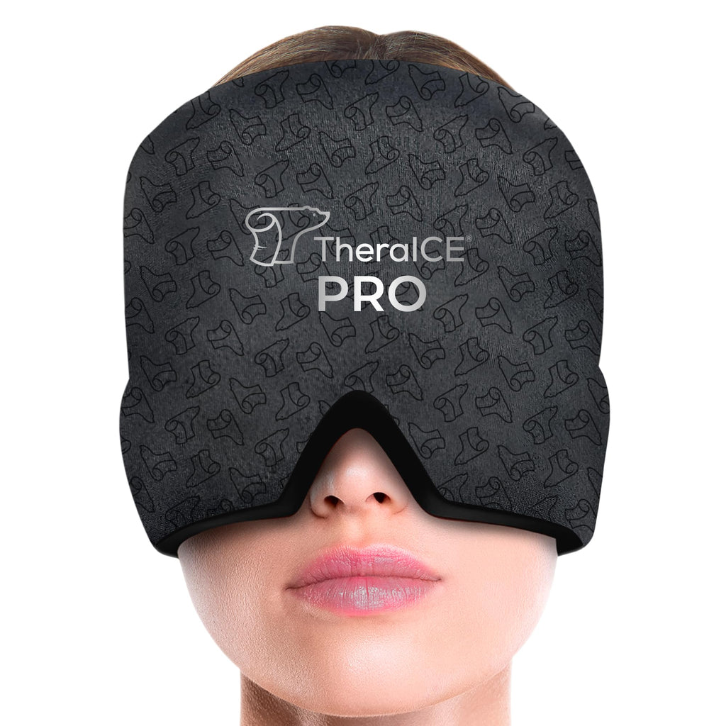 TheraICE Migraine Relief Cap PRO, Headache Hat Ice Pack Mask Cold Head Wrap