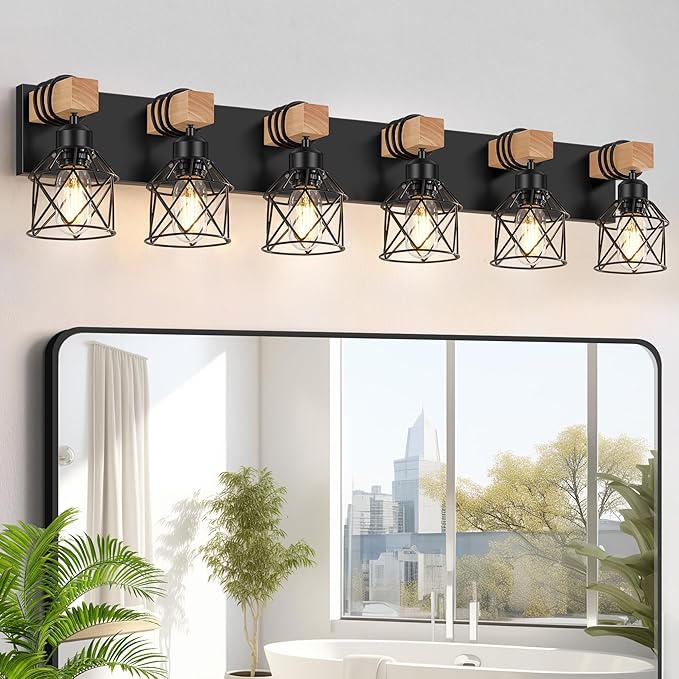 FadimiKoo 3-Light Bathroom Vanity Lights, Farmhouse Bathroom Light Fixtures