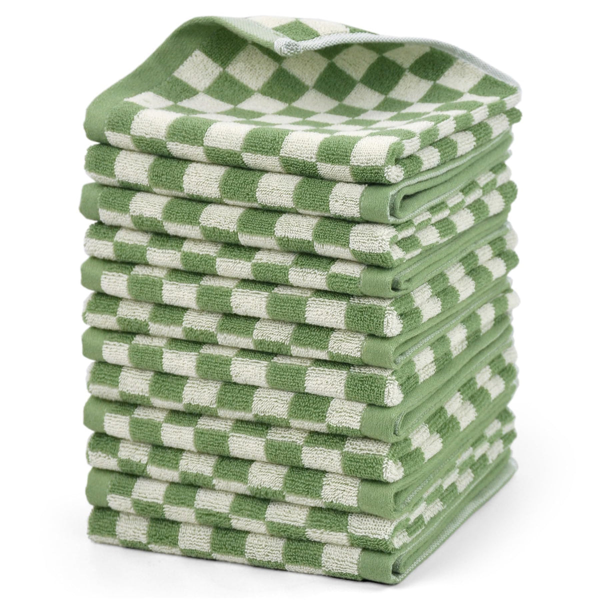 Jacquotha Cotton Washcloth 12 Pack (Lilac Checkered)